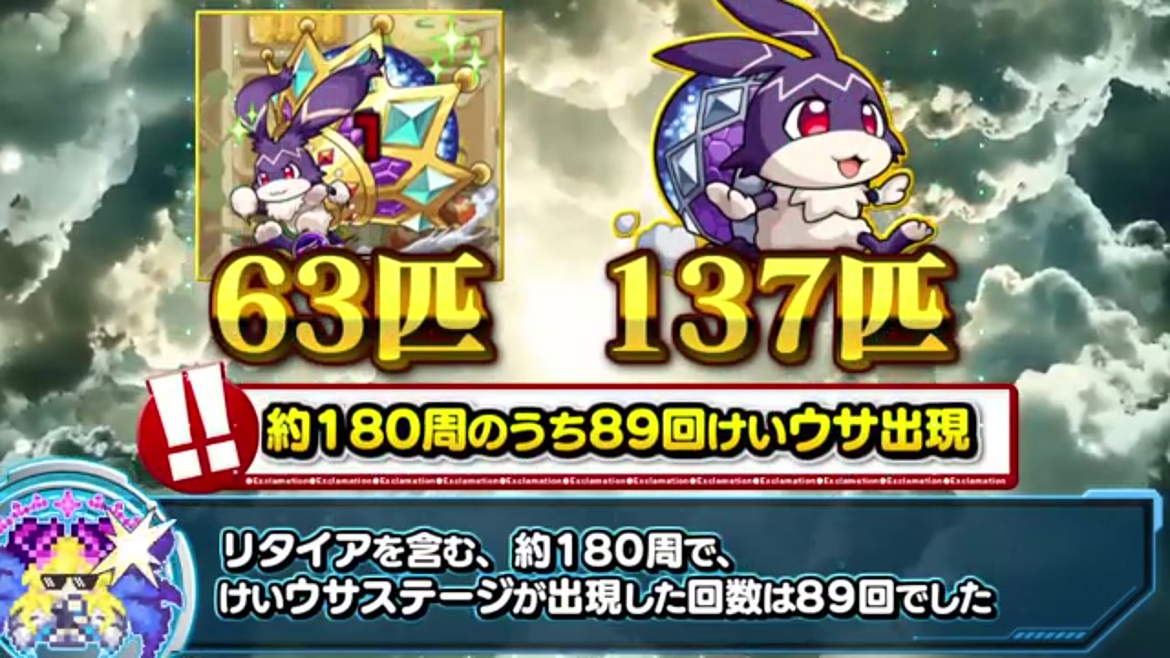 Wチャンス賞ダイカットタオル けいウサキング モンスト】経験値効率